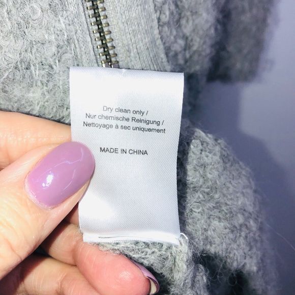 POETRY ALPACA Blend Long Zip Front Cardigan Women’s 4/6 Sweater Gray So Soft - Picture 4 of 9